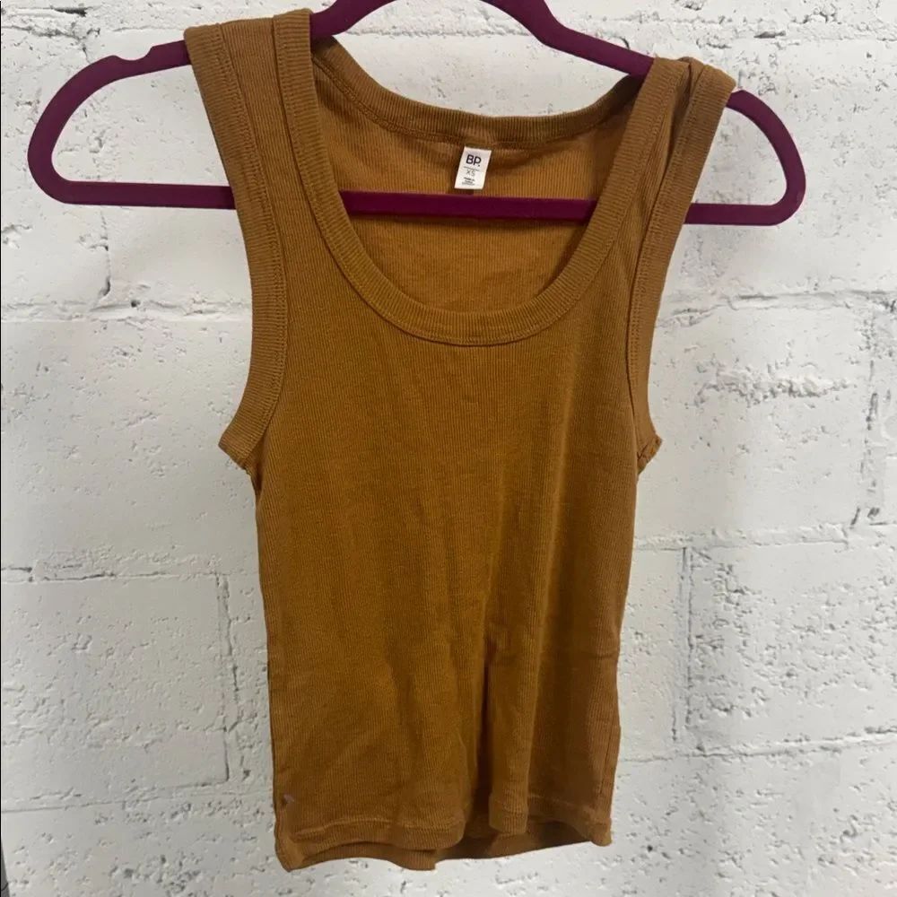 Brown Sleeveless Ribbed Tank Top - Size XS - Never Worn
